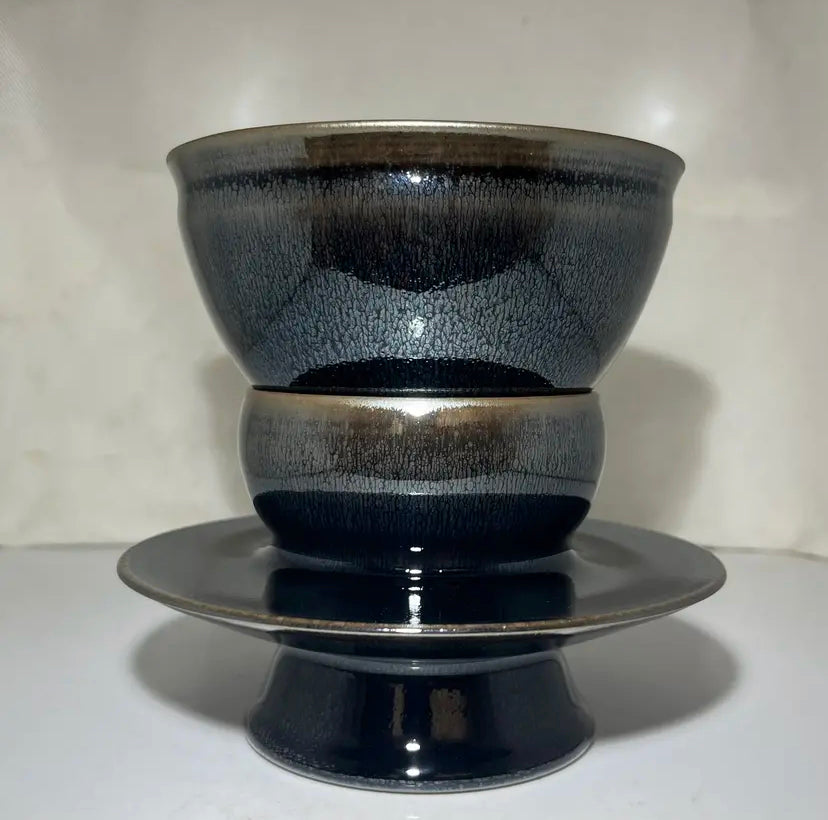 Oriental Carp Tea Set Jian Zhan Glaze