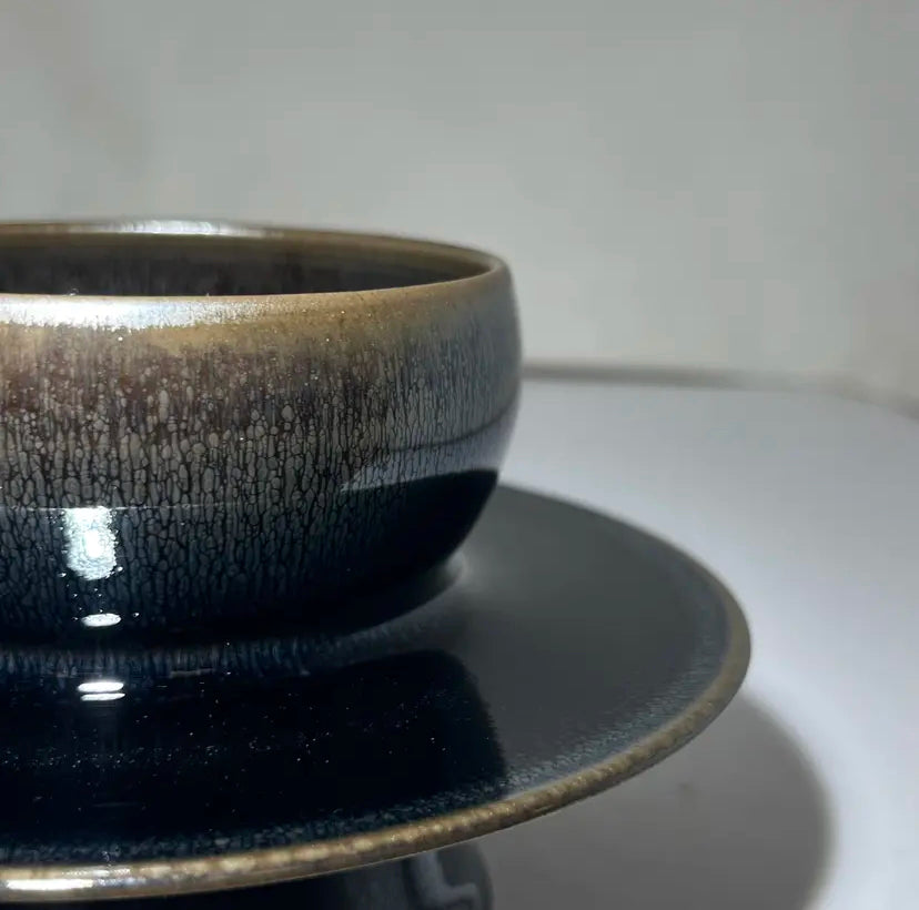 Oriental Carp Tea Set Jian Zhan  Glaze