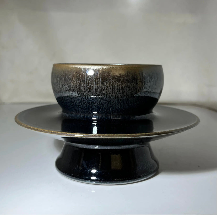 Oriental Carp Tea Set Jian Zhan  Glaze