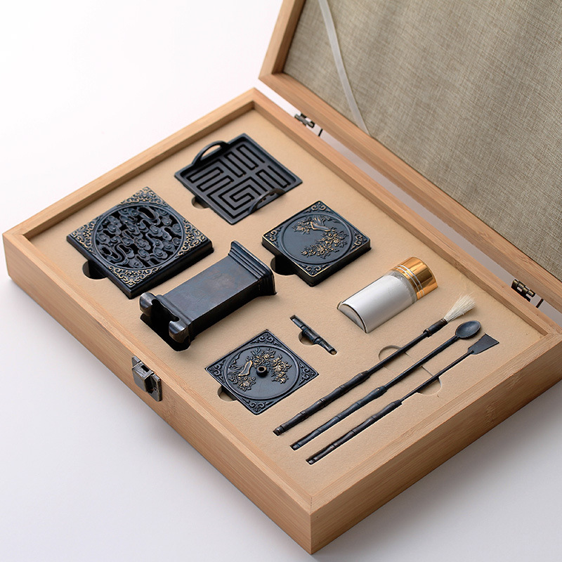 Xiang Seal Incense Burner Set Chinese Incense Set Oriental Carp