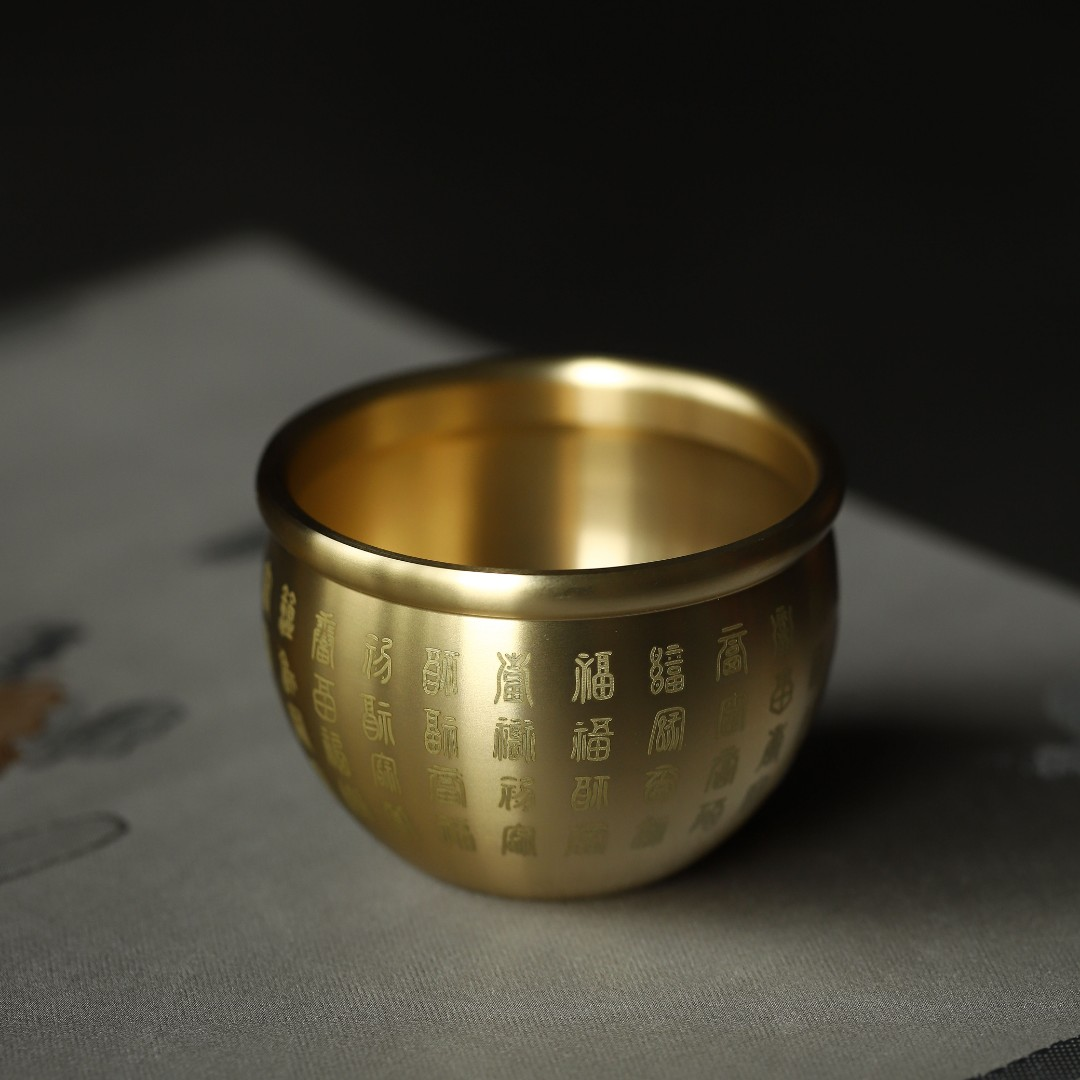 Cilinder Baifu Brass Penapis Incense Keluarga Rumah Dalam Perhiasan Saiz Kecil Bak Aroma Terapi