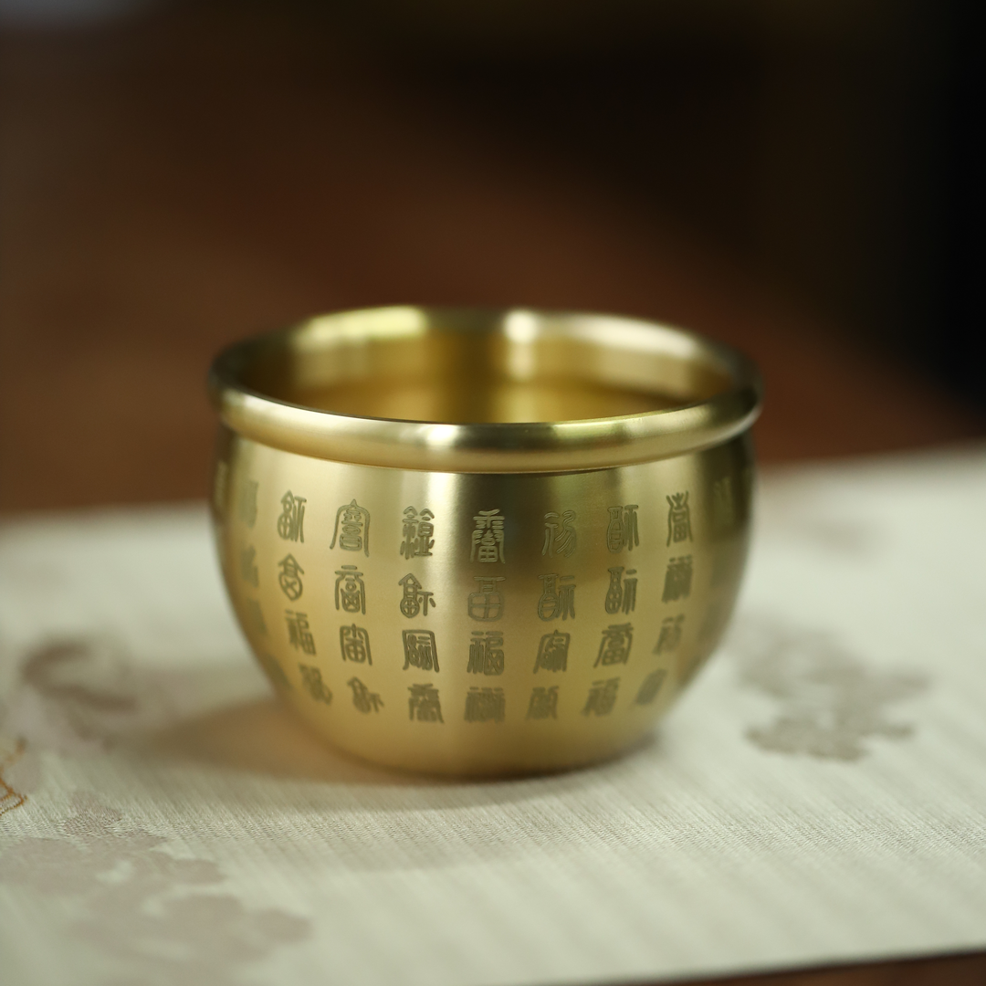 Cilinder Baifu Brass Penapis Incense Keluarga Rumah Dalam Perhiasan Saiz Kecil Bak Aroma Terapi